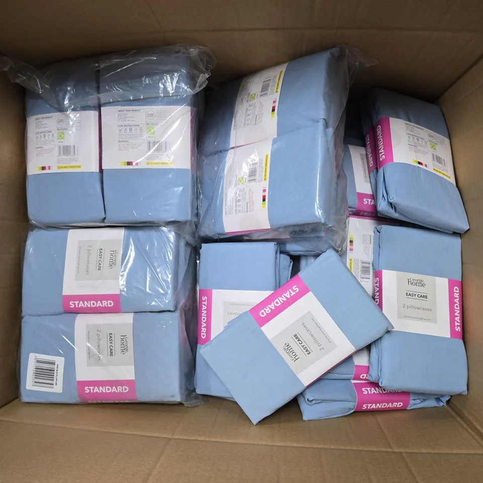 APPROXIMATELY 60 COTTON RICH STANDARD 2 PILLOWCASE PACKS IN BLUE - COLLECTION ONLY