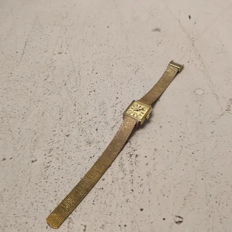 SEKONDA SQUARE GOLD-TONE MESH WRISTWATCH