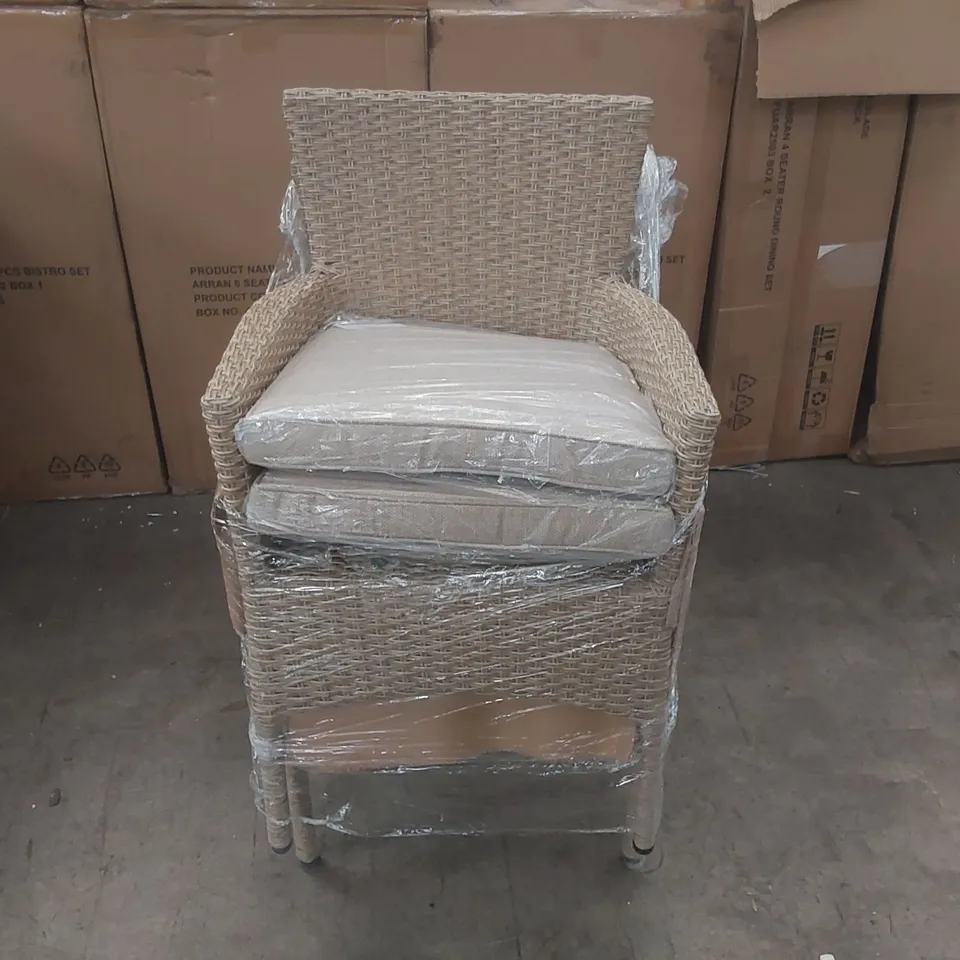 BOXED SET OF 2 TRUGARDEN RATTAN GARDEN DINING CHAIRS