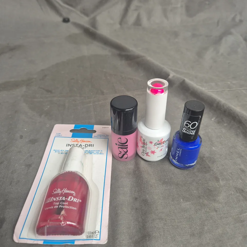 APPROXIMATELY 20 BOTTLES OF NAIL VARNISH TO INCLUDE SALLY HANSEN, RIMMEL AND SAIE
