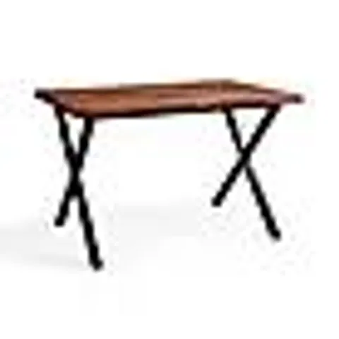 BOXED EZRA 4 SEATER RECTANGULAR COMPACT DINING TABLE, 120cm - WALNUT EFFECT (1 BOX)