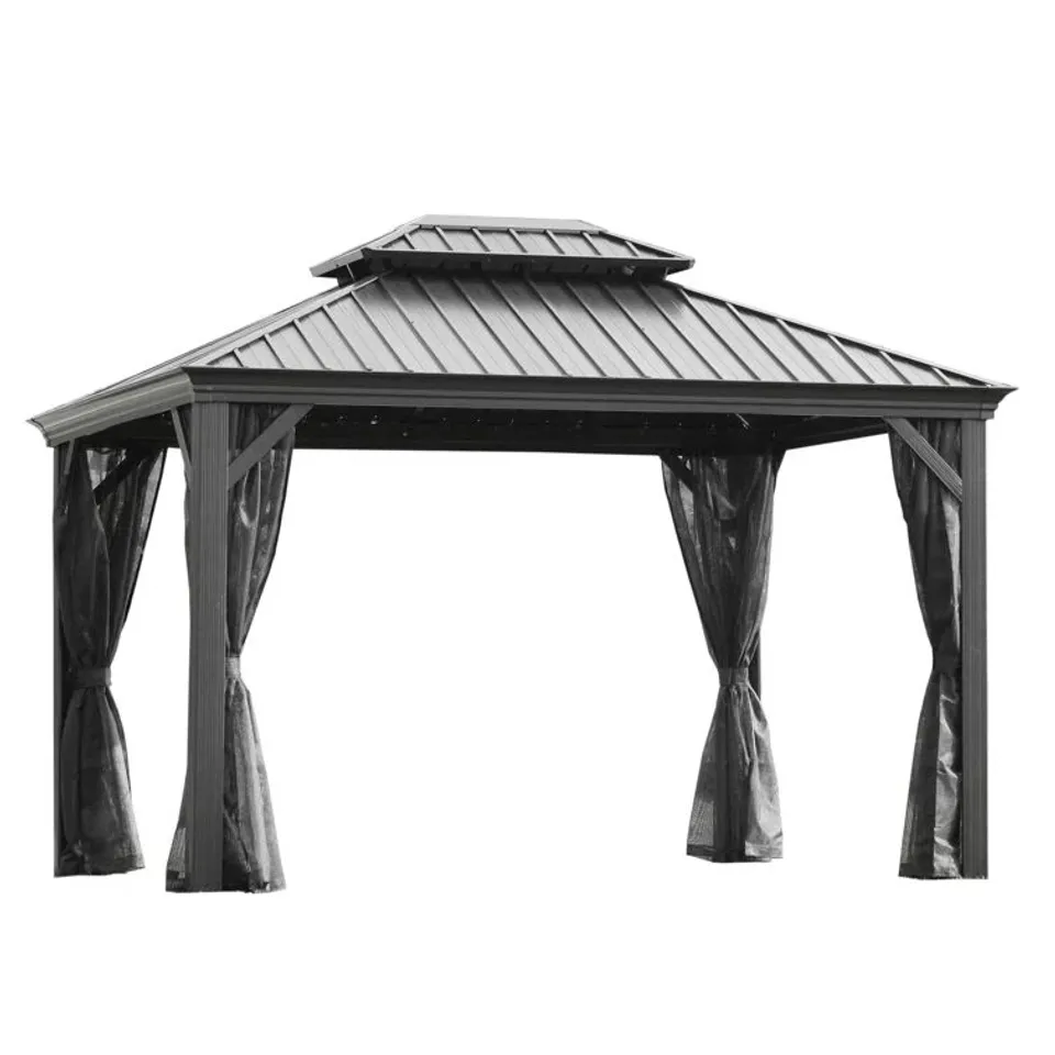 BOXED BILUS DAKOTA FIELDS GRAY POLYCARBONATE SIDE WALL FOR GAZEBO - 365 X 485 X 300CM (1 BOX)