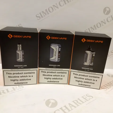 BOX OF APPROX 25 VAPING DEVICES AND ACCESSORIES TO INCLUDE GEEKVAPE L200, SMOK COILS AND ASPIRE REPLACEMENT ATOMIZER