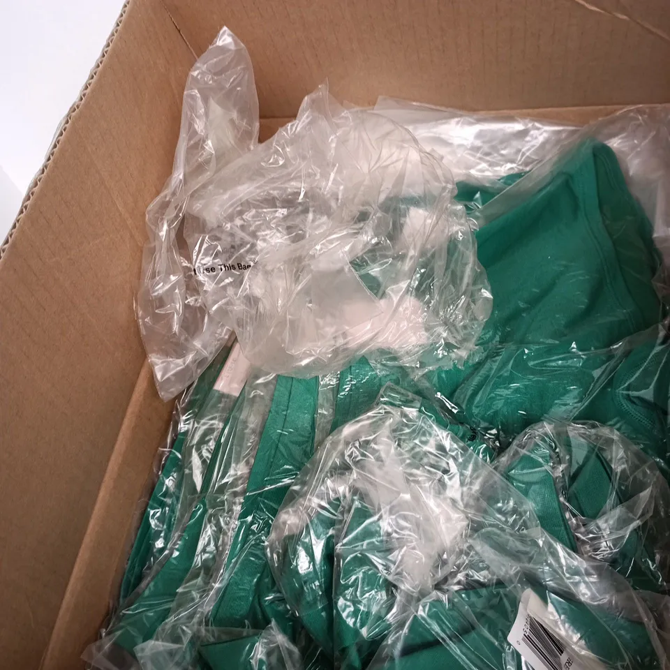 BOX OF APPROXIMATELY 60 GREEN BOYSHORTS IN ASSORTED SIZES