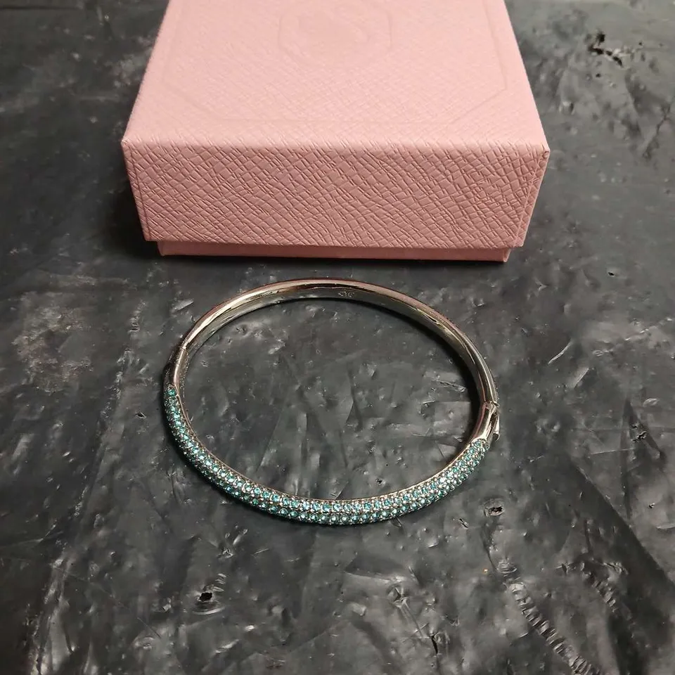 BOXED SWAROVSKI TURQUOISE-TONE PAVÉ BRACELET 