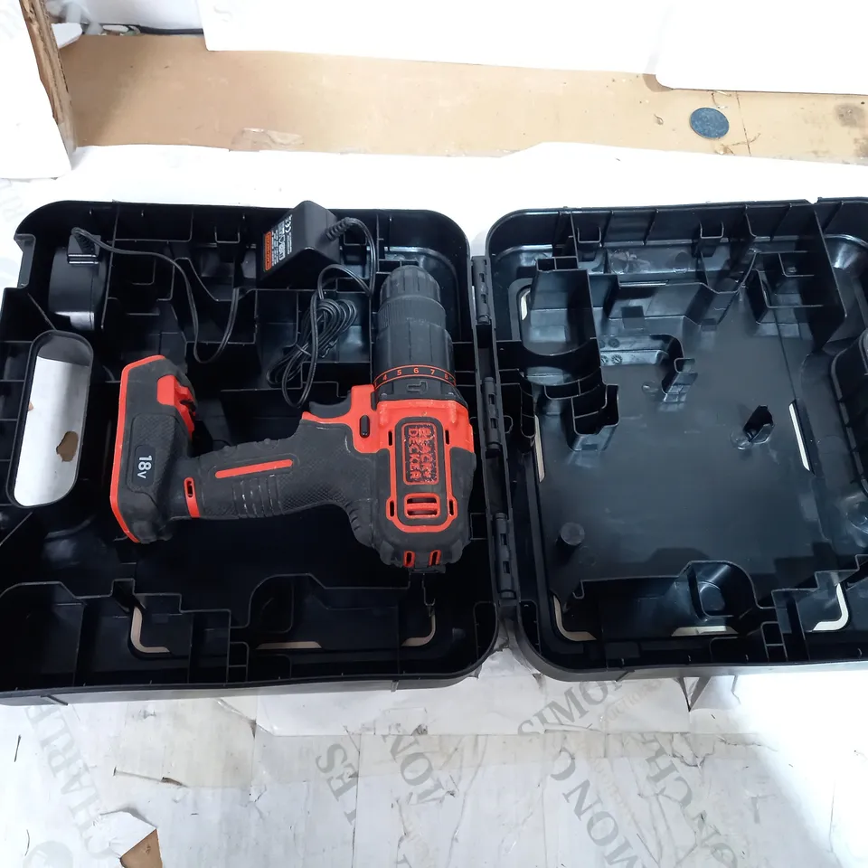 BLACK+DECKER 18 V CORDLESS 2-GEAR COMBI HAMMER DRILL POWER TOOL 