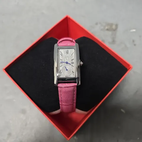 LADIES STOCKWELL WATCH – TEXTURED DIAL WITH SUB DIAL SECONDS HAND – LEATHER STRAP 