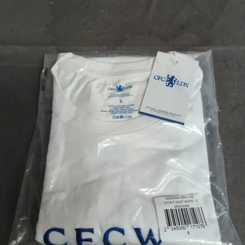 CHELSEA FC CREW NECK WHITE TEE SIZE S 