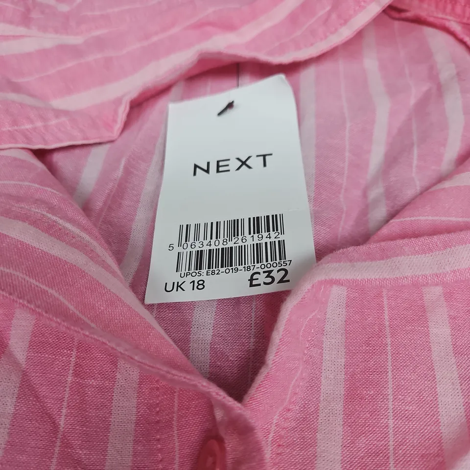 NEXT PINK STRIPED SHIRT UK 18 WITH TAGS