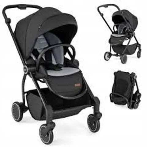 FOLDING STROLLER WITH A REVERSIBLE SEAT AND ADJUSTABLE BACKREST, PUSHCHAIR