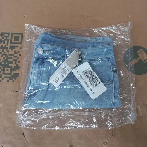BAGGED ROMAN TURN UP DENIM SHORTS IN BLUE SIZE UK 14