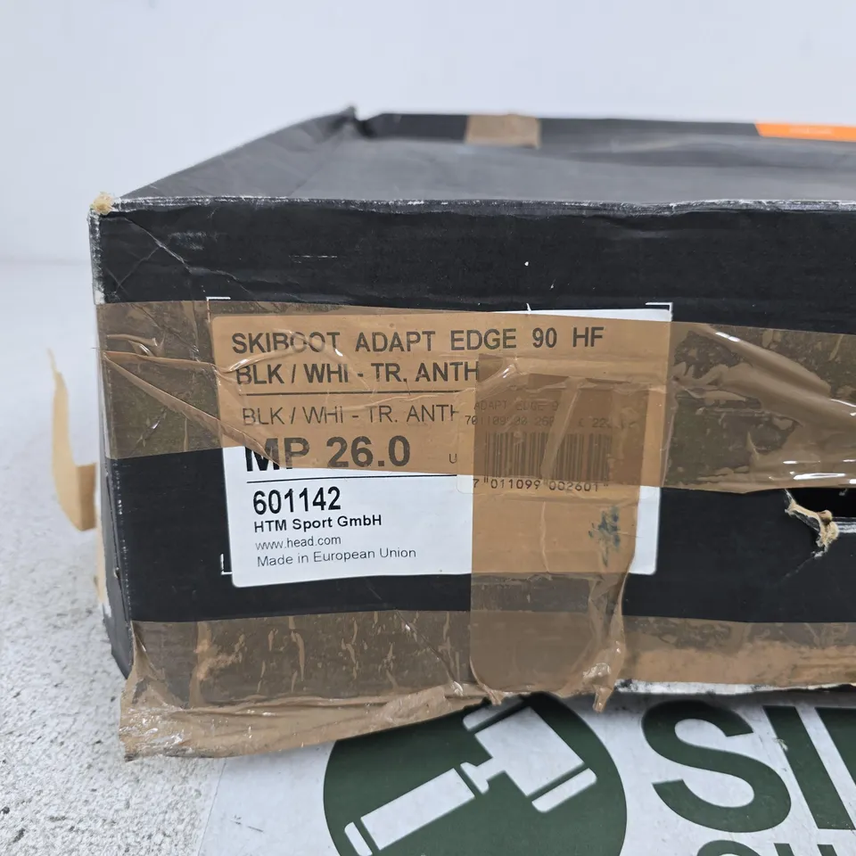 HEAD SKI BOOTS ADAPT EDGE 90 HF SIZE MP 26.0 (UK SIZE 7.5 TO 8 APPROXIMATELY) BOXED