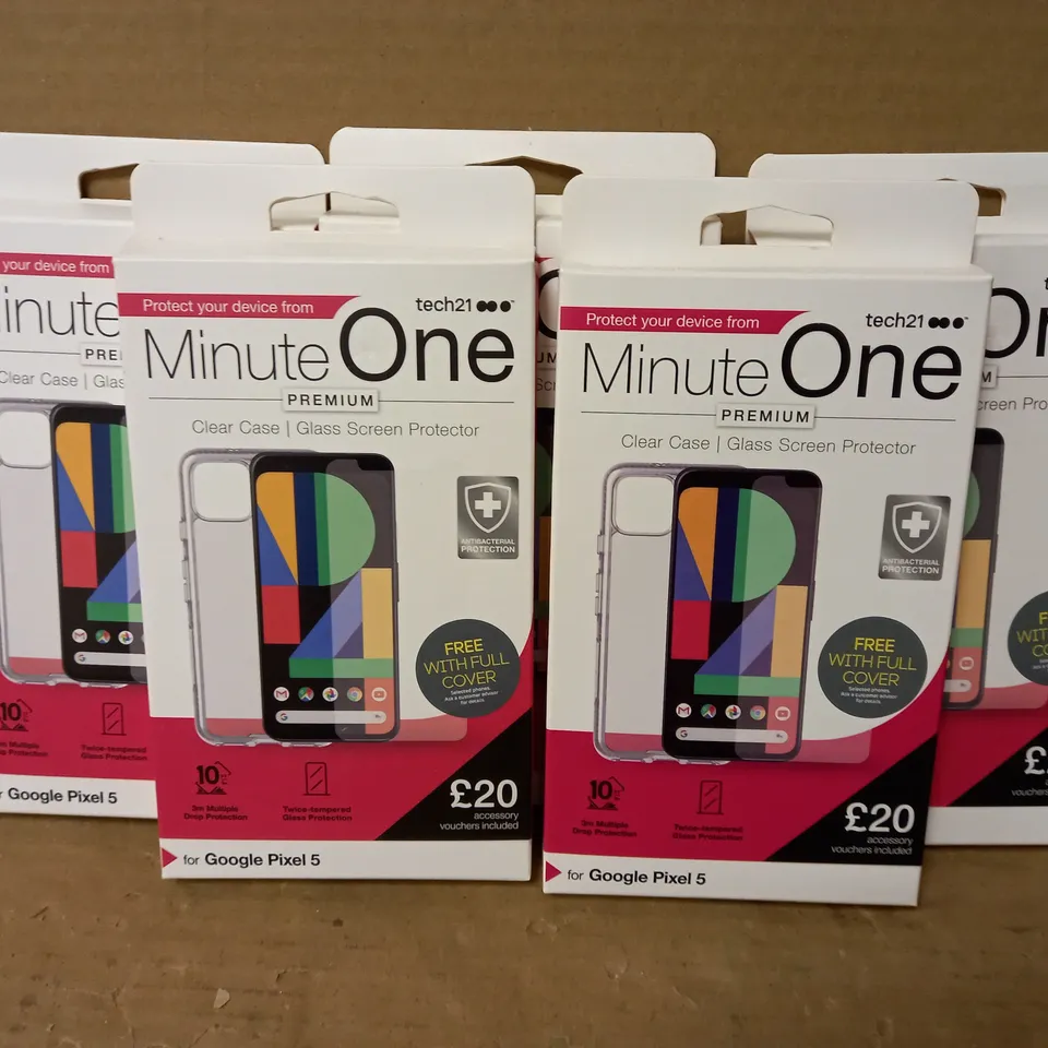LOT OF 5 MINUTE ONE CLEAR CASES FOR GOOGLE PIXEL 5