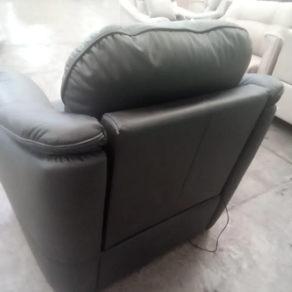 DESIGNER G PLAN MADE JACKSON ELECTRIC RECLINER CHAIR - CAMBRIDGE PETROL BLUE LEATHER 