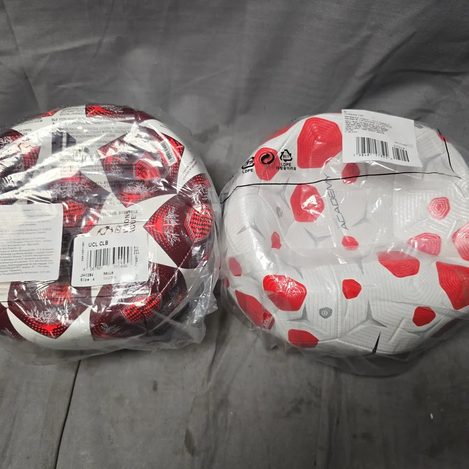 LOT OF 2 BAGGED FOOTBALLS INCLUDES SIZE 4 & 5