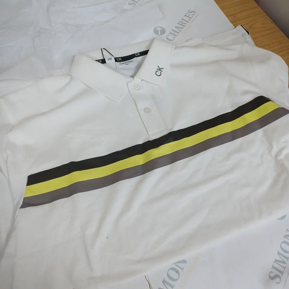 CALVIN KLEIN GOLF POLO T-SHIRT - SIZE LARGE