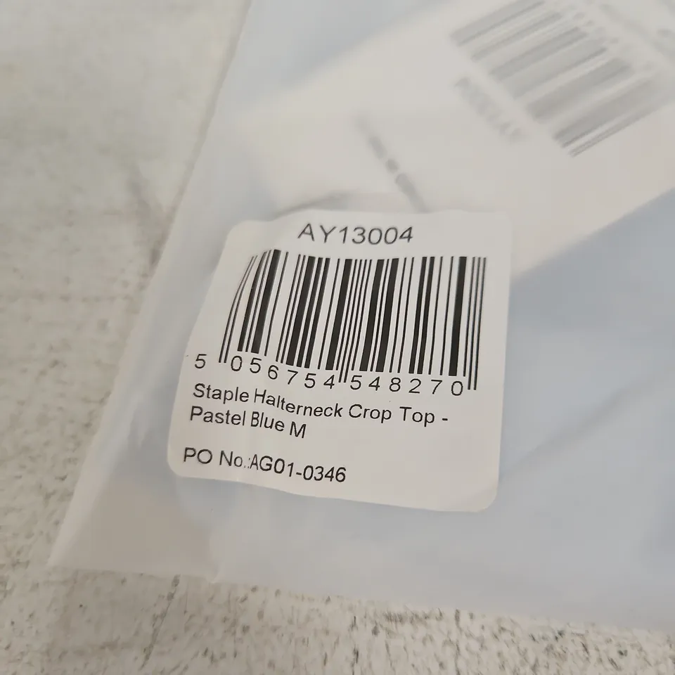 AYBL STAPLE HALTERNECK CROP TOP – PASTEL BLUE, UK M