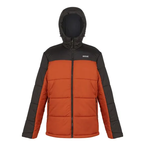 BRAND NEW REGATTA MENS NEVADO VII HOODED PADDED JACKET IN BURNT COPPER/ASH SIZE SMALL