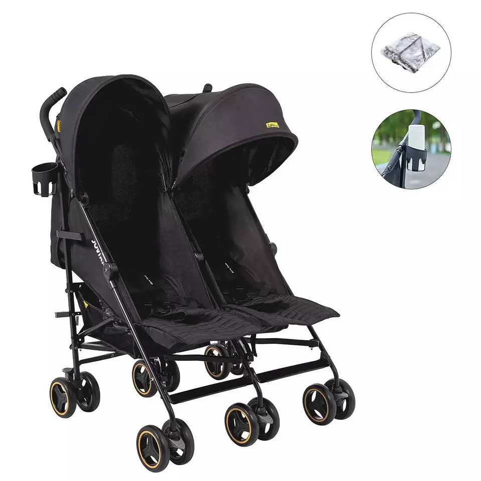 JOVIKIDS EZRA TWIN STROLLER - SHADOW BLACK