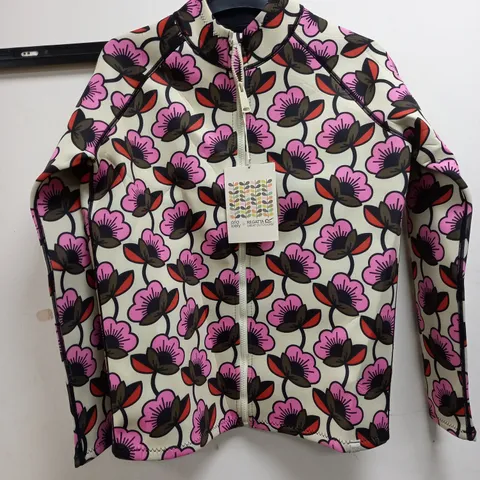 REGATTA ORLA KIELY SCUBA TOP IN FLORAL DESIGN ON CREAM - UK 10-12