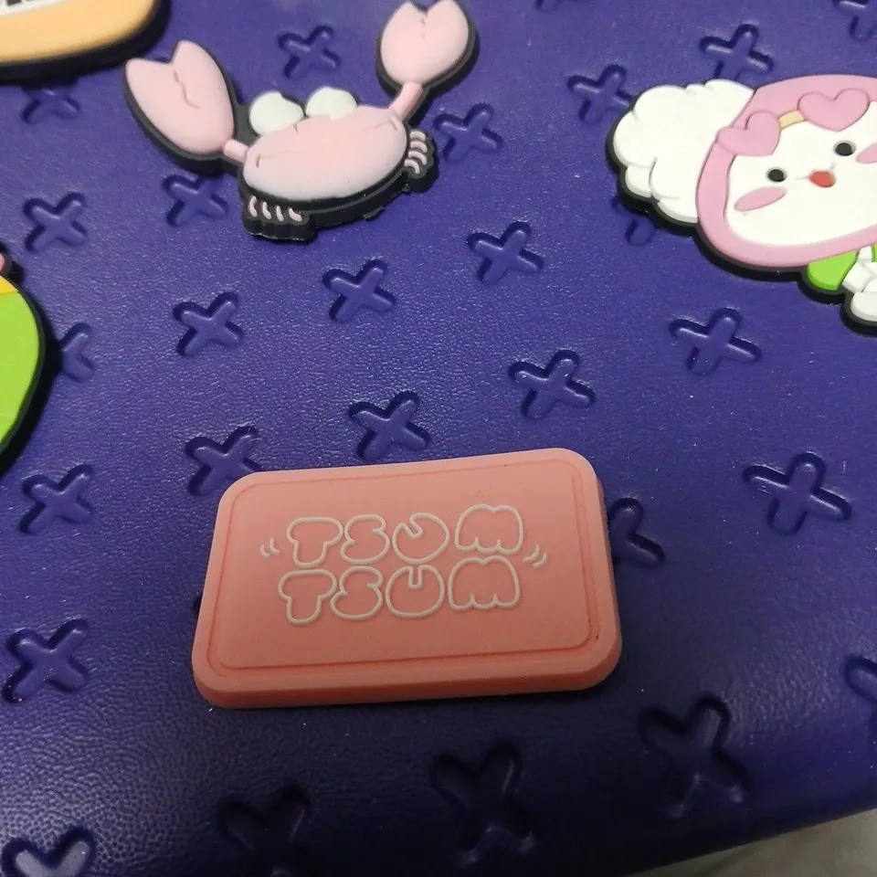 PURPLE CHILDREN'S BACKPACK WITH BEAR EARS AND CARTOON PATCHES