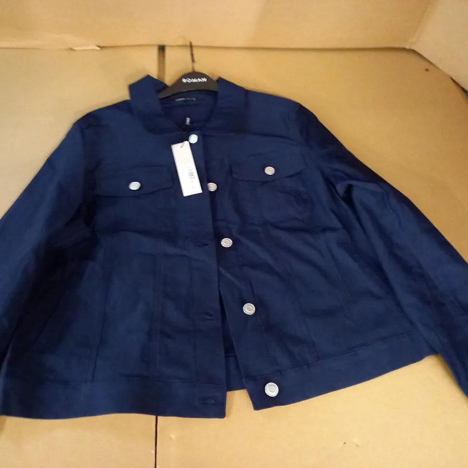 ROMAN JEAN POCKET JACKET IN NAVY - UK 16