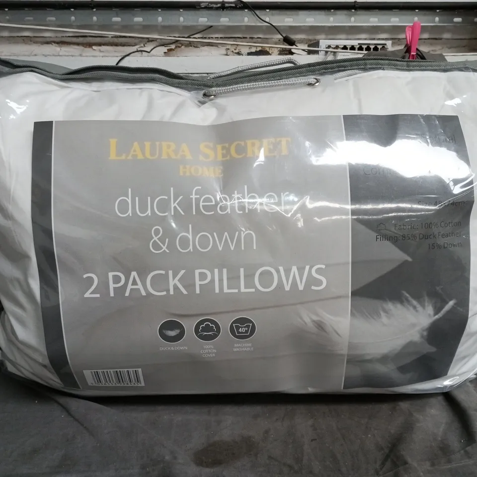 LAURA SECRET HOME DUCK FEATHER & DOWN PILLOWS – 2 PACK
