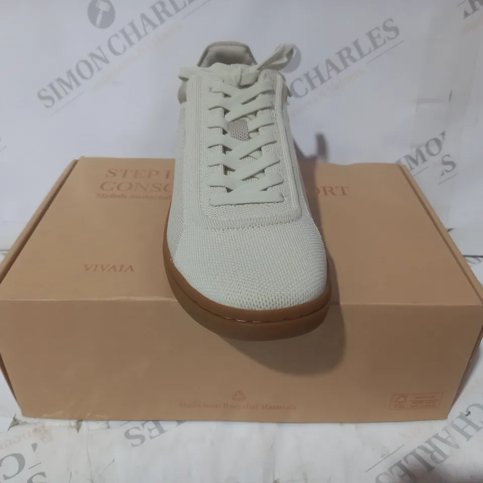 BOXED PAIR OF VIVAIA SHOES IN BEIGE EU SIZE 38