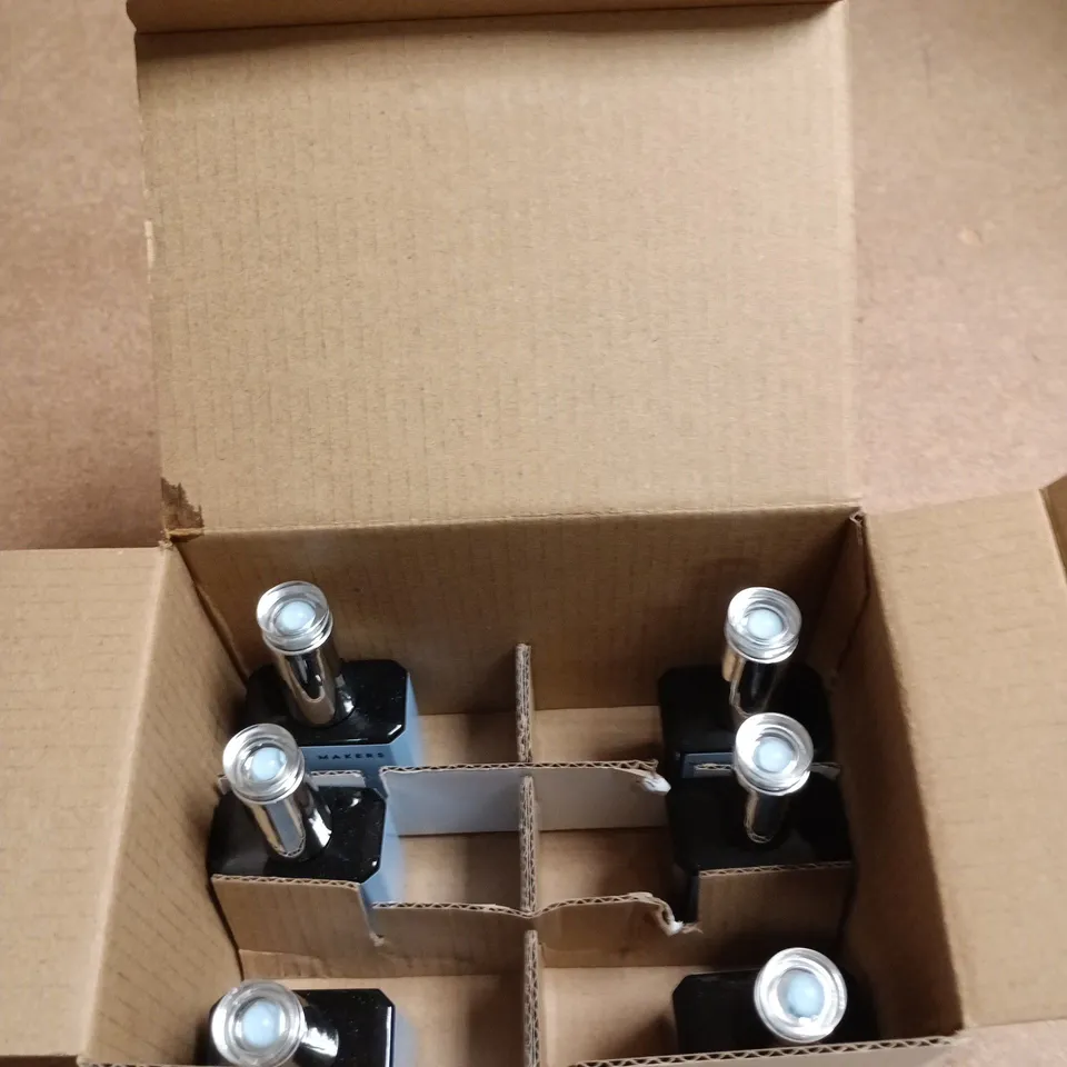 TOTE OF 6 BOXES OF NAIL MAKERS GEL POLISH APPROXIMATELY 6 PER BOX ASSORTED COLOURS