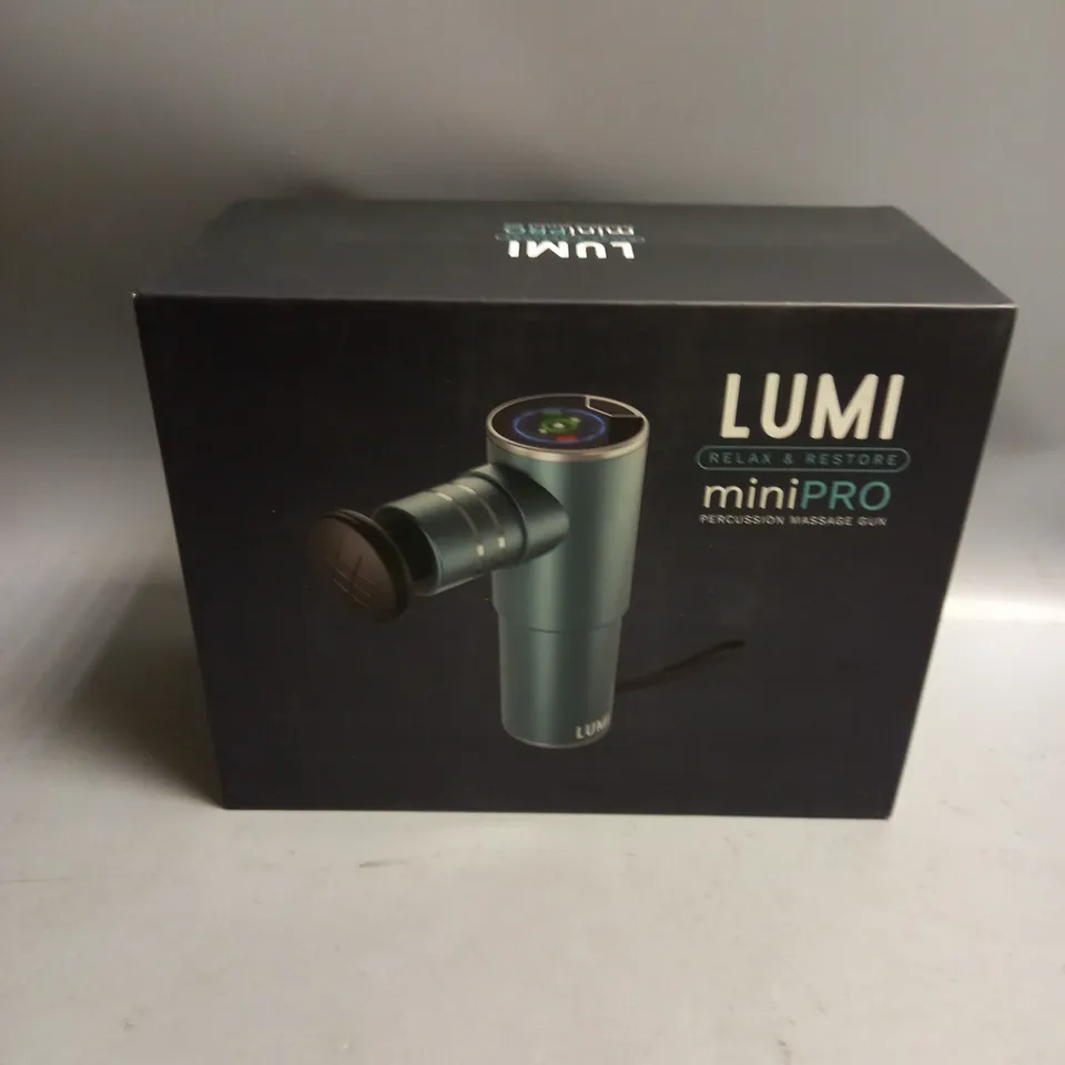 BOXED LUMI MINI PRO PRECUSSION MASSAGE GUN