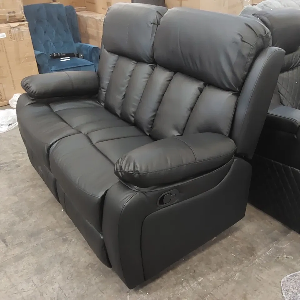 QUALITY DESIGNER FAUX LEATHER MANUAL RECLINER SOFA