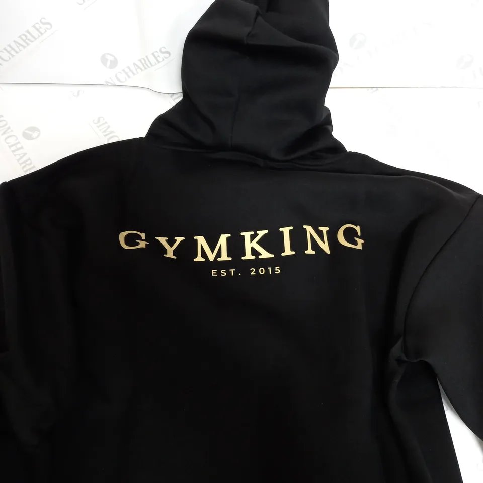 GYM KING BLACK & GOLD LOGO HOODIE - M