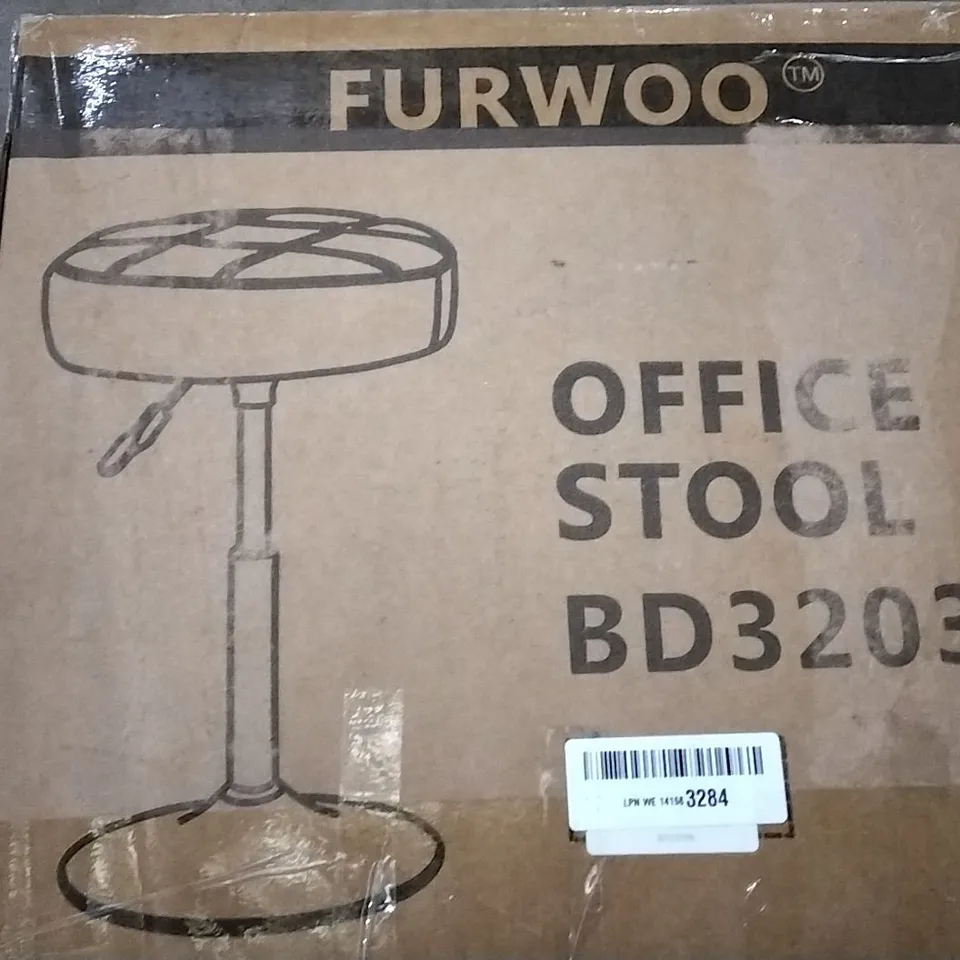 BOXED FURWOO OFFICE STOOL