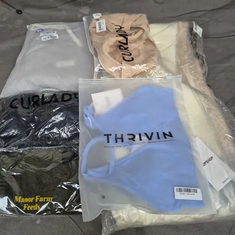 APPROXIMATELY 35 ASSORTED CLOTHING ITEMS IN VARIOUS SIZES, STYLES & COLOURS TO INCLUDE BRANDS SUCH AS THRIVIN, TOPSHOP, CURLADY, ETC - COLLECTION ONLY