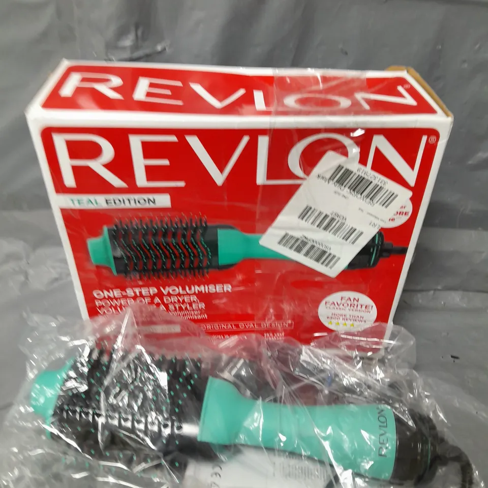 BOXED REVLON SALON HAIR DRYER AND VOLUMISER - TEAL