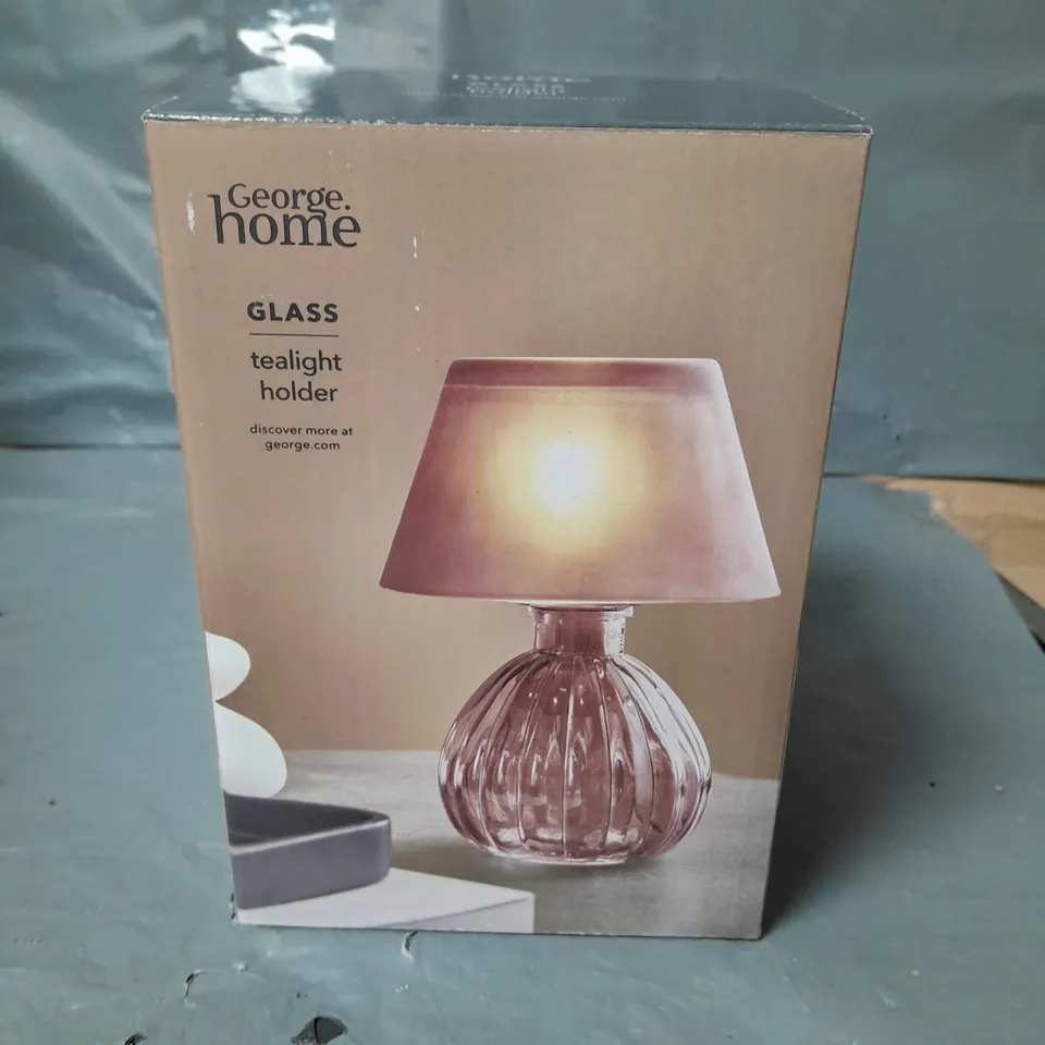 GEORGE HOME GLASS TEALIGHT HOLDER - PINK