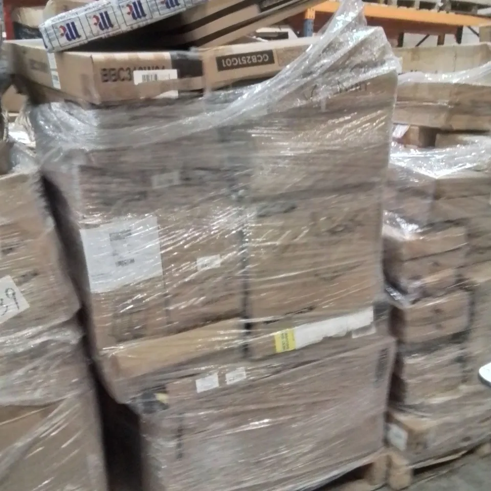 PALLET OF ASSORTED HOUSEHOLD GOODS AND PRODUCTS TO INCLUDE;TRASH CAN,BATHROOM CABINET,SUN LOUNGER 