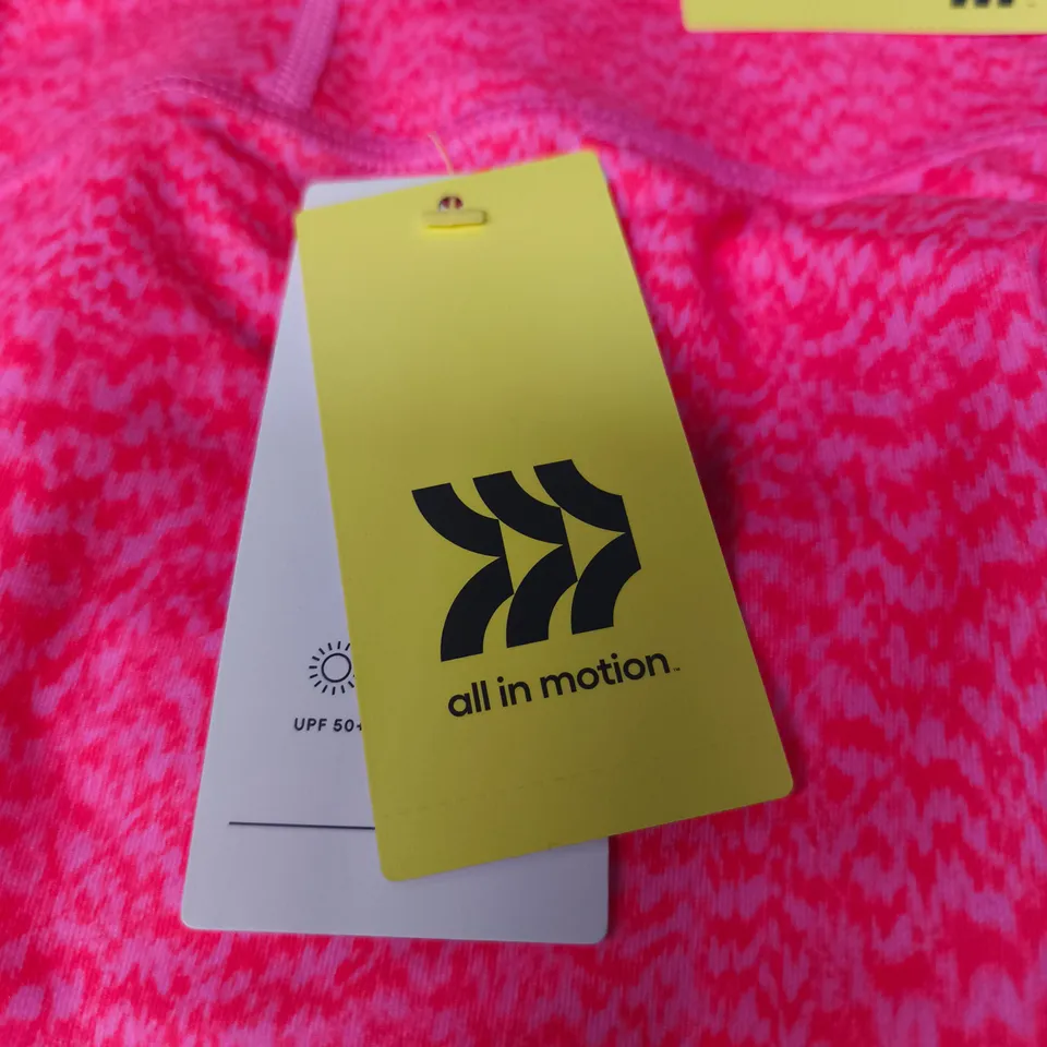 3 x ALL IN MOTION WOMEN'S PINK LEOPARD PRINT LEGGINGS – UK 12 (US 8)