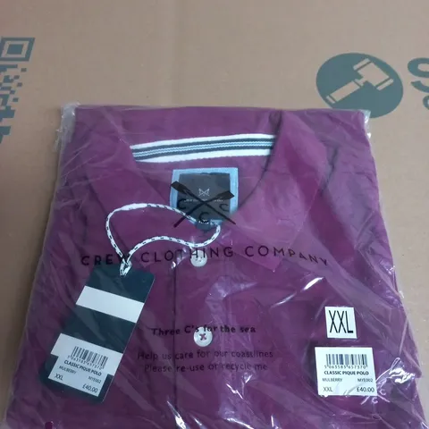 CREW CLOTHING COMPANY CLASSIC PIQUÉ POLO SHIRT – MULBERRY, XXL