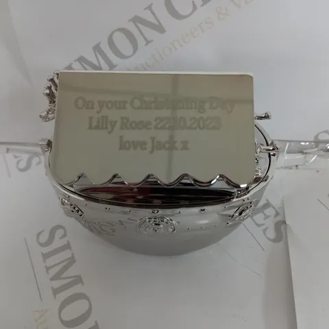 PERSONALISED SILVER NOAHS ARK MONEY BOX
