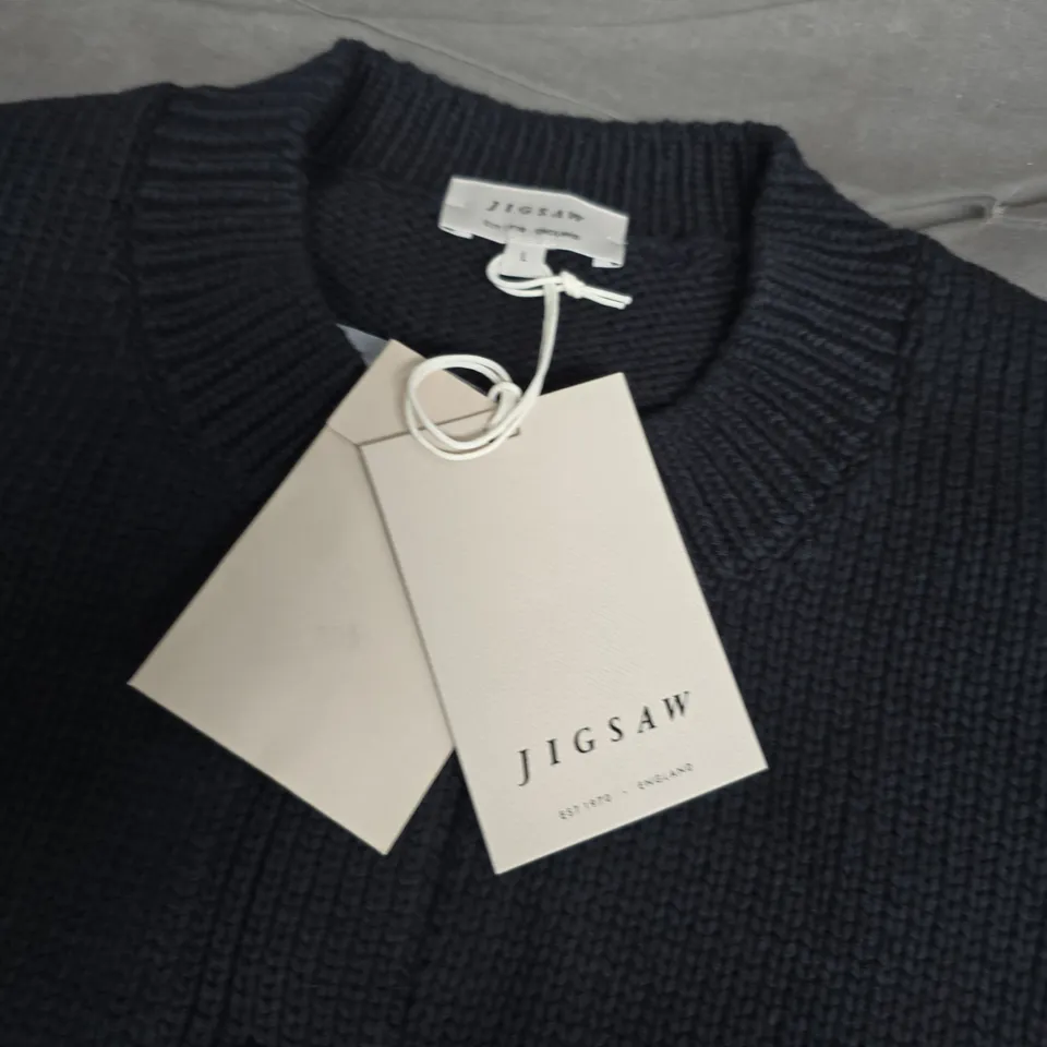 Jigsaw Navy Short Sleeve Knit Cardigan Top – Large (Womens)