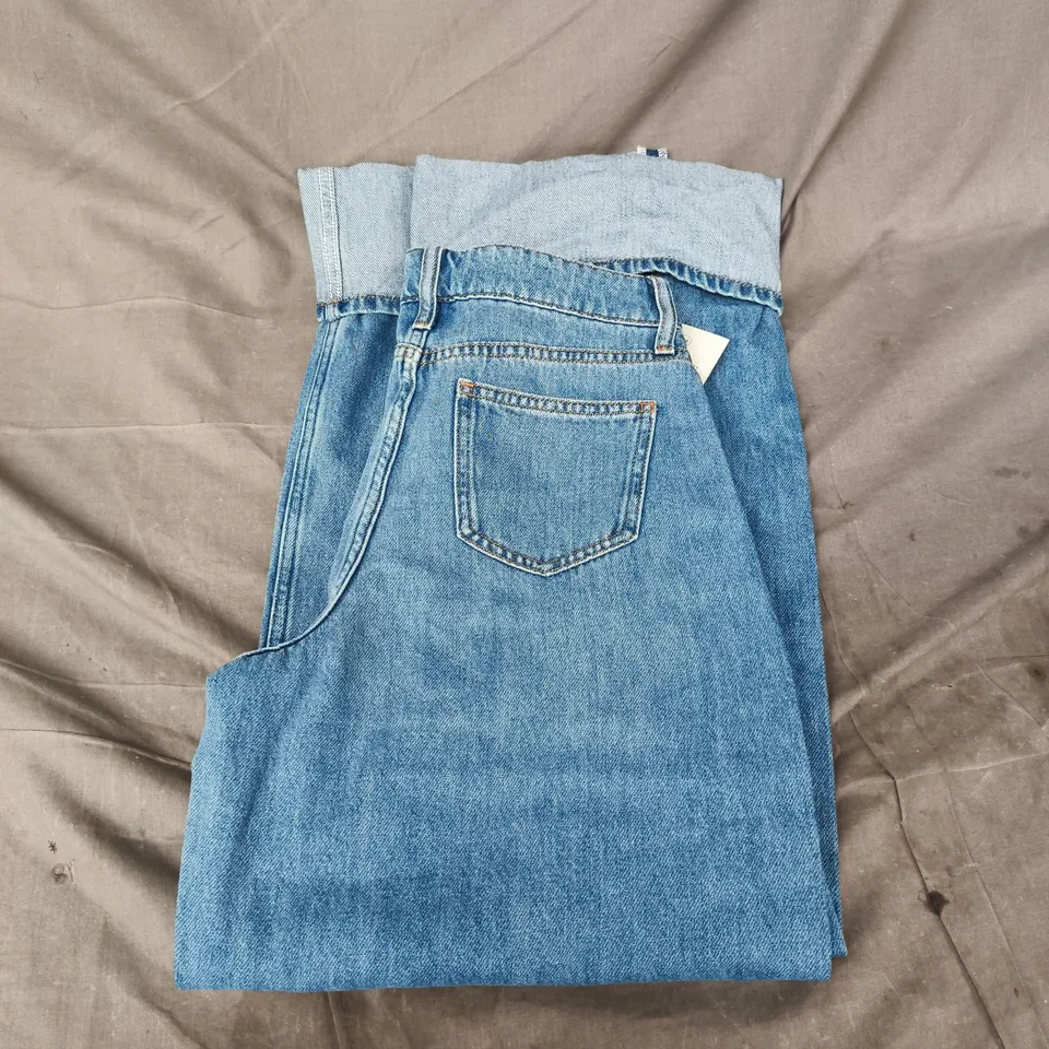 NOBODY'S CHILD WIDE LEG JEANS TURN UP – BLUE DENIM - UK 8 