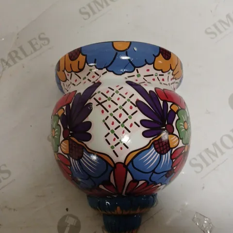 HAND PAINTED OUTDOOR HANGING PLANT POT