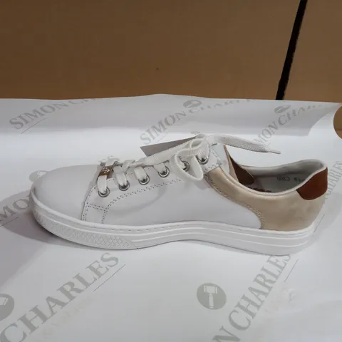 RIEKER WHITE AND GOLD SHOE SIZE 6.5