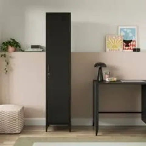 BOXED HELGA LOCKABLE SINGLE STORAGE CABINET - BLACK (1 BOX)