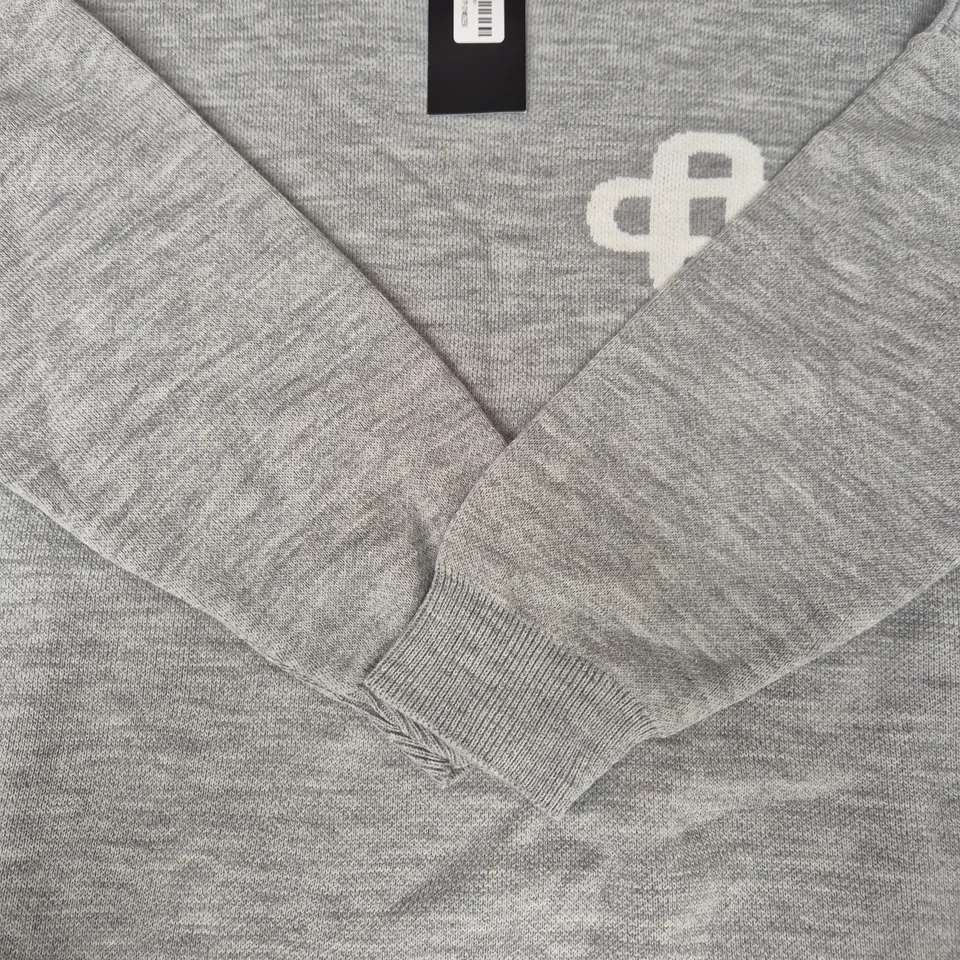 EGO LONG SLEEVE JUMPER IN GREY SIZE MEDIUM