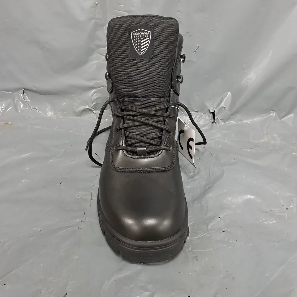 BOXED PAIR OF SKECHERS TACTICAL BOOTS IN BLACK SIZE UK 11