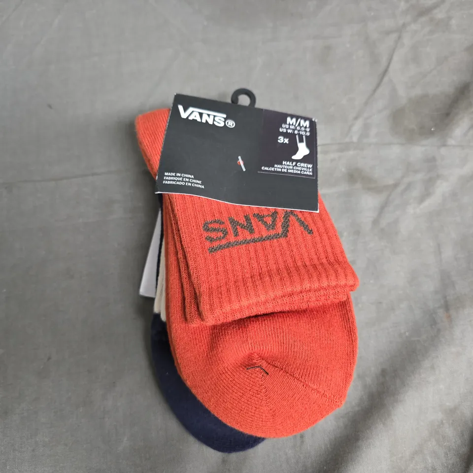 VANS SOCKS PACK – RED WITH BLACK LOGO, 3-PACK