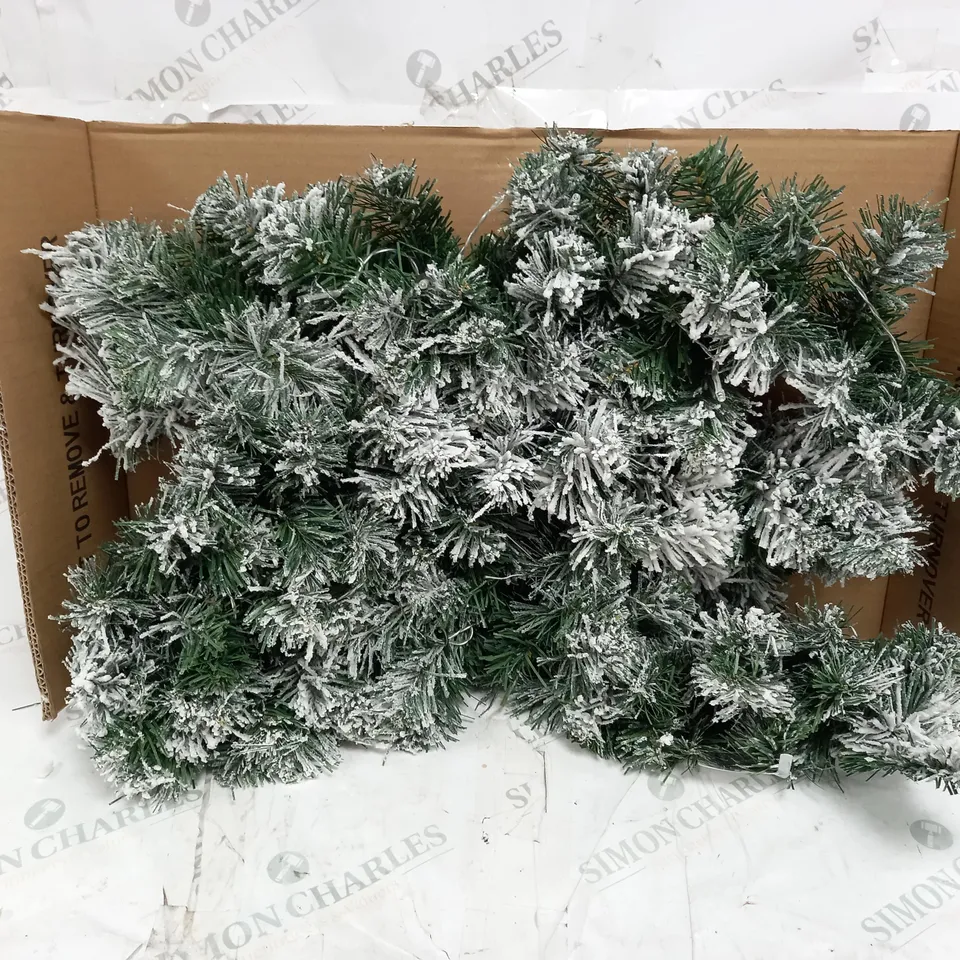 BOXED 6FT PRE LIT EMPEROR FLOCKED GARLAND RRP £44.99