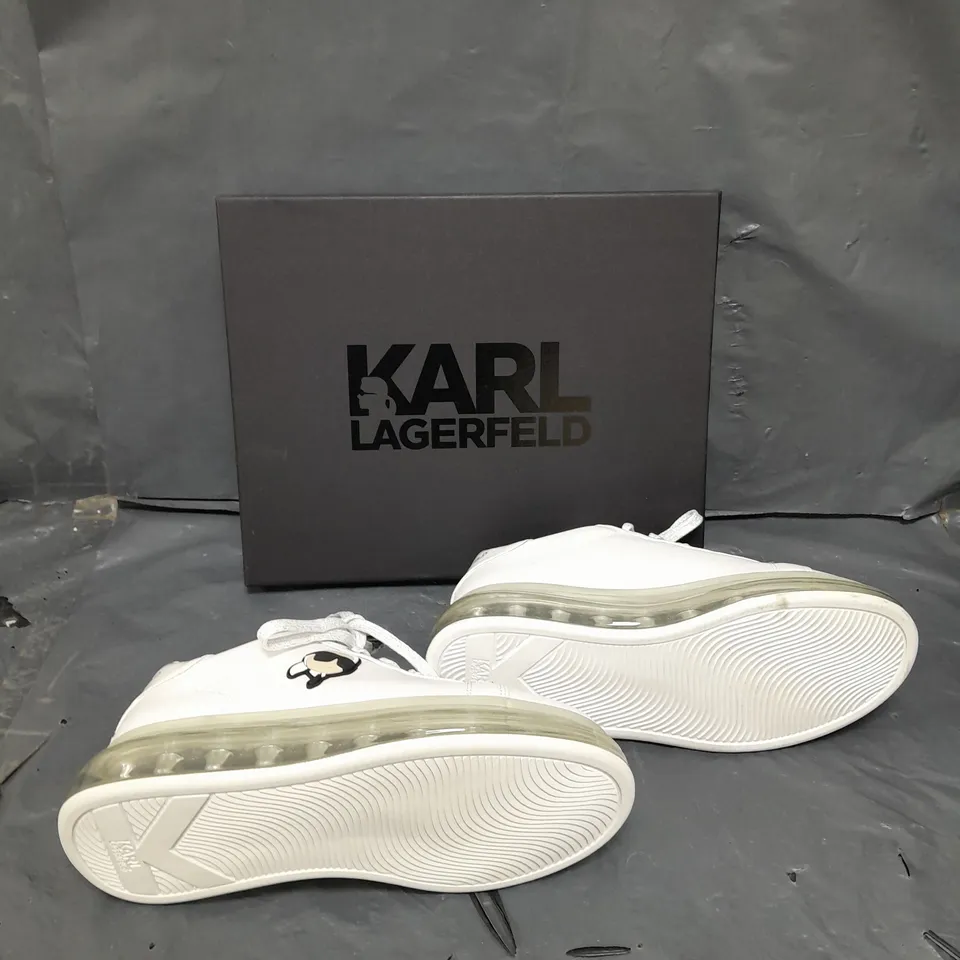 BOXED PAIR OF KARL LAGERFELD KUSHION KARL NFT TO LACE WHITE EU 38